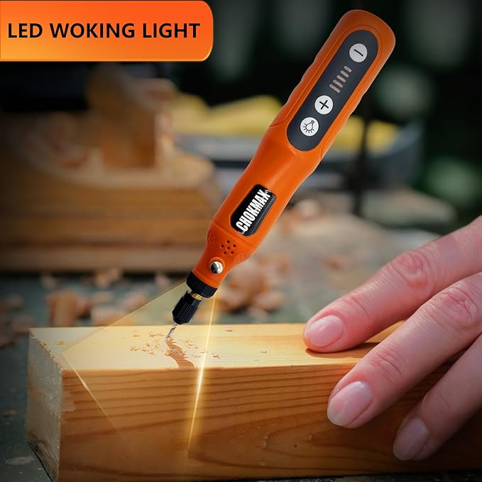 Mini Cordless Rotary Tool, 5-Speed Grinder Kit with 72 Accessories and Front LED Light, Type-C Charging Art Craft Tool for Engraving, Sanding, Polishing, Drilling, Grinding