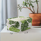 Storage Cubes, Storage Bins Baskets for Organizing 6 Pack for Organizing Toys, Clothes, Closet Baskets with Rope Handles for Nursery Home(White and Green,12"L×8"W×5"H)