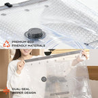 Vacuum Bags for Clothing with Rechargeable Air Pump, 15 Pack Vacuum Seal Bags for Travel, Space Saver Bags for Luggage and Suitcases, Compression Packing Bags in Multiple Travel Size