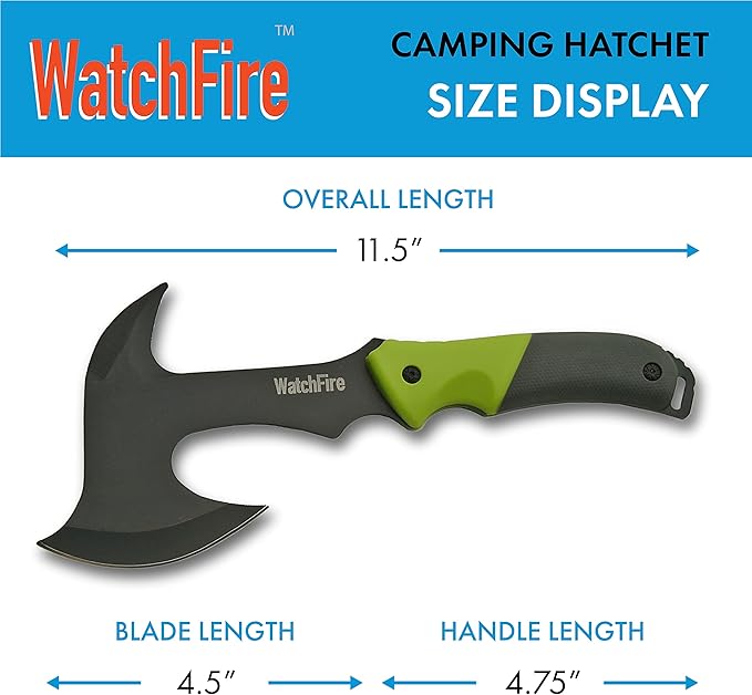 WatchFire 11.5" Coated Stainless Steel Spiked Back Camping Axe