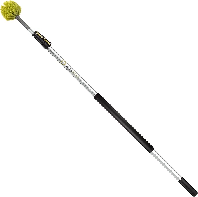 DOCA Telescoping Pole 5-12 Ft - Extension Pole for Cleaning, Feather Duster, Window Washing Kit, Paint Roller, Window Squeegee - High Reach Extendable Kit for Indoor & Outdoor - Cobweb Duster
