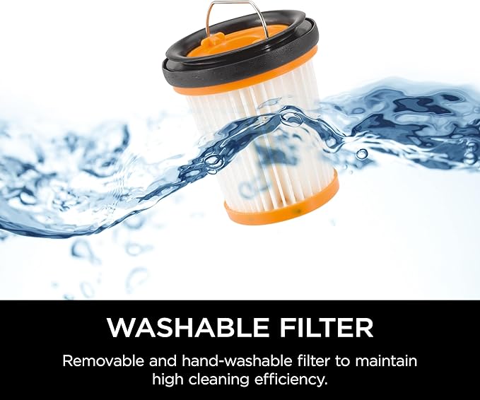 Shark WV201 WANDVAC Handheld Vacuum, Lightweight at 1.4 Pounds with Powerful Suction, Charging Dock, Single Touch Empty and Detachable Dust Cup,Graphite, Slate