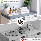 Gashell Washer Dryer Countertop, 27.5" x 54" Bamboo Washer and Dryer Countertop for Laundry Room Organization (Gray)