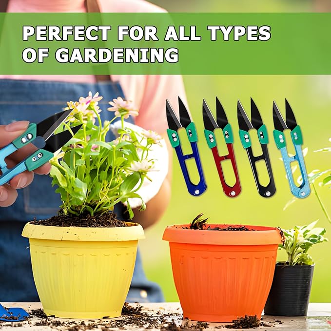 HAISHANG 4Pcs Bonsai Pruning Scissors Garden Plant Trimming Sewing Scissors Yarn Thread Snips,Small Pruning Shears Stainless Steel Pruners Trimmers Gardening Supplies