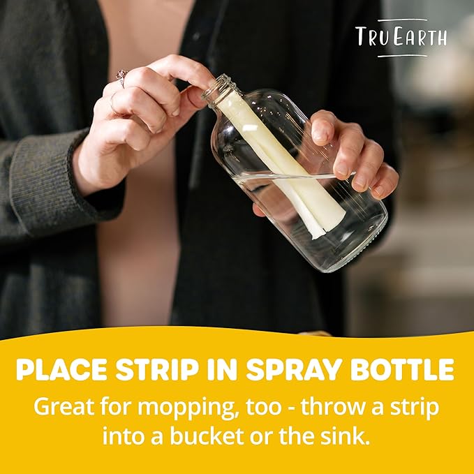 Tru Earth Multi-Surface Cleaner Eco-Strips | All Purpose Cleaner Concentrate for Multi-Use, Fresh Lemon Scent, 8 Strips