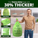 13 Gallon Compostable Trash Bags Liners with Flat-Top, Thick 0.87 Mil, 49.21 Liter, 50 Bags, Tall Kitchen Food Scrap Waste Bag, ASTM D6400, US BPI and OK Compost Home Certified