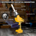 Cordless Reciprocating Saw for Dewalt 20V Battery, 150W Power Brush Reciprocating Saws, 0-3500 SPM Variable Speed, 4 Saw Blades Kit Cutting Tool for Wood Metal PVC (Battery Not Included)