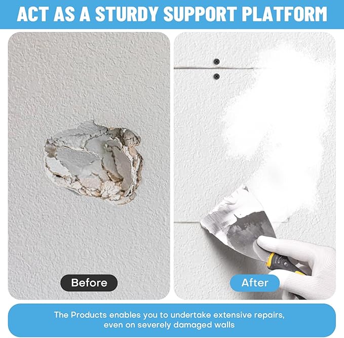 Drywall Repair Clips, 20 Pack Stainless Steel Wall Patch Kit with 40 Screws for 1/2 Inch Sheetrock, Professional Drywall Hole Repair Solution for DIY Home Repair