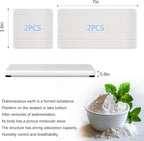 4PCS Stone Drying Trays for Bathroom Sink, Water Absorbing Stone Tray, Water Absorbent Diatomaceous Earth Tray and Coaster, Diatomite Soap Dish, Drying Stones Soap Trays for Kitchen Counter