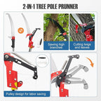 Manual Pole Saw, 7-30FT Pole Saws for Tree Trimming, SK5 and 65 Mn Steel Saw Blades Scissor Pruner Set, Tree Trimmers Long Handle Pruner for Backyard, Garden, Bush Cutting and Pruning of Palm Trees