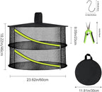 2 Layer Herb Drying Rack, Hanging Mesh Net, Foldable Plant Drying Rack with Diagonal Zipper, Garden Trimming Shears and Hooks, for Drying Herbs Plants, Fruits, Seafood, Clothing(2 Layers-23.62'')