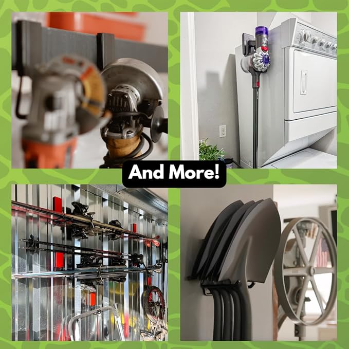 GATOR MAGNETICS MIDI 2.5 & 4" Open Hooks, 25 lb Heavy Duty Magnetic Hooks for Steel Surfaces, Patented Easy-Release, Non-Slip Grip – Storage & Organization, Garage, Shed, Home, Cleaning Tools -4 Pack