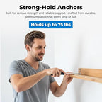 #8 Self Drilling Drywall Plastic Anchors with Screws - No Pre Drill Hole Preparation Required - 75 Lbs (200 Pack)