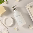 Glass Soap Dispenser Set by Janxin,Bathroom Soap Dispenser Set with Ceramic Tray,Luxury Bathroom Accessories,Modern Kitchen Decor (White+Silver(Dish Soap))