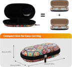 Double Eyeglasses Case, Hard Shell Dual Sunglasses Organizer with Zipper Clip Travel Glasses Storage for Women Men