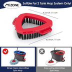 Scrubber Mop Head Compatible with O Cedar RinseClean 2 Tank System, Spin Mop Scrub Brush Head Replacement, Hard Bristle Bathroom Cleaning Brush, Tub Scrubber, Not Fit EasyWring 1 Tank