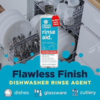 Nature Clean All Natural Dishwasher Rinse Aid Cleaner, Liquid Dishwasher Rinse Agent for Spot-Free Glass & Cutlery in Hard Water, Non Toxic Dish Washer Rinse Aid & Stain Remover, 8 oz/250ml, Pack of 4