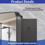 Bathroom Medicine Cabinet with 20"x30" Stainless Steel Framed Mirror,Recessed or Surface Mounted Bathroom Mirror Cabinet,Storage Cabinet for Bathrooms, Guest Rooms, Apartments, Farmhouse Decor