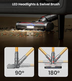 Cordless Vacuum Cleaner, 500W/45Kpa Vacuum Cleaners for Home with LED Display, 8 in 1 Lightweight Stick Vacuum with 60Min Runtime, Anti-tangle, Wall Mount Charging for HardFloor/Carpet/Pet Hair