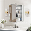 Medicine Cabinet, Rectangular Beveled Frameless Mirror Cabinet,Wall Mounted Cabinet for Bathroom Toilet Kitchen,Recess or Surface Mount,24x24 in
