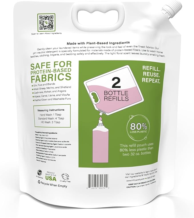 Heritage Park Luxury Laundry Detergent | Dermatologist Tested Plant based Natural & Enzyme Laundry Detergent | Sensitive Skin Friendly - Spring Magnolia (64 fl oz Refill)
