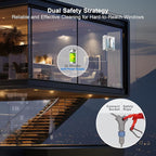 Auto Window Cleaning Robot W9 with 4 Water Spray, Upgraded 3 Pressure Compartments, 3800Pa Suction Power, Anti-Falling and Edge Detection Sensors, for High-Rise Windows, Tiles and Glass