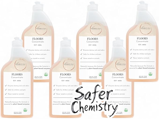 naturally it's clean Enzyme Floor Cleaner Concentrate | Each Bottle Makes 24 Gallons of Rinse Free Cleaner| 6 Pack