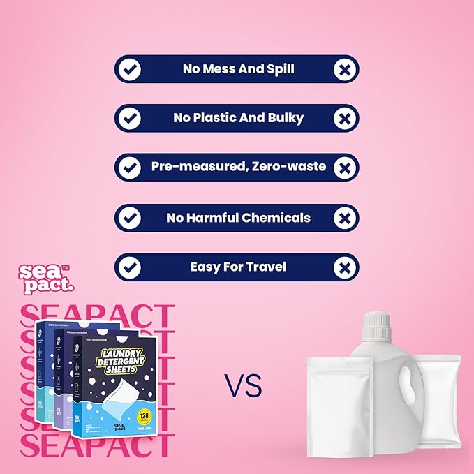 Laundry Detergent Sheets Up to 120 Loads, Gentle for Skin, Lavender Scent, Plastic Free, Stain-Fighting Enzymes, Soap Sheets, No Waste, Quick Dissolve, Easy to storm House Dorm Travel 60 Ct