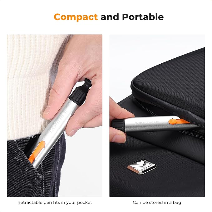 K&F Concept® Multifunctional Lens Cleaning Pen, Replaceable Pen Tip with Cleaning Brush+Carbon Tip*2+APS-C Sensor Swab*2+Full-Frame Sensor Swab*4 for Camera Filters Telescope Drone AR VR Tablet