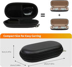 Double Eyeglasses Case, Hard Shell Dual Sunglasses Organizer with Zipper Clip Travel Glasses Storage for Women Men