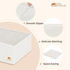 Sturdy Drawer Organizers (24-Pack) - Fabric Dresser Drawer Organizers & Dividers for Nursery Organization, Baby Organizers and Storage for Clothes, Socks & Underwear, White