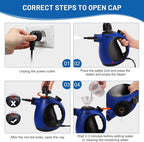 Klona Handheld Steam Cleaner, Steam Cleaner for Home with 10 Accessory Kit, Multipurpose Portable Upholstery Steamer Cleaning with Safety Lock to Remove Grime, Grease, and More