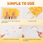 Heavy Duty Duster Refills, Disposable Dusters Kit for Cleaning Dusting Furniture Blind Ceiling Fan, Multi Surface 360 Feather Duster(60)+3FT Extended Handle +1 Handle