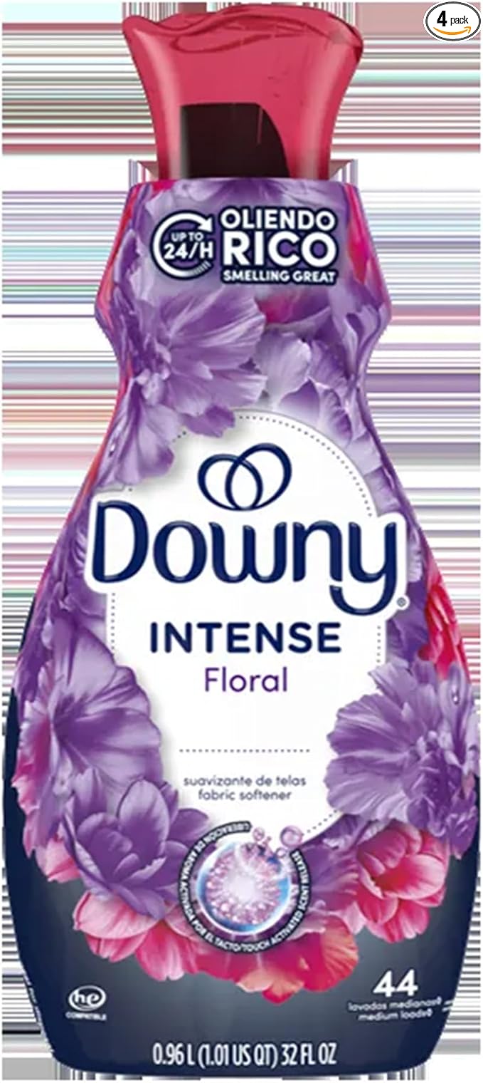 Intense Fabric Softener Floral Scent | Liquid Fabric Softener for Long-Lasting Freshness | Reduces Static & Leaves Clothes Soft | Compatible with All Machines | 34 oz