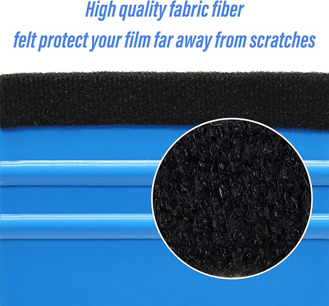 12Pcs Plastic Felt Edge Squeegee Tool Vinyl Squeegee 4 Inch for Window Tint, Wallpaper, Decal Sticker, 6 Blue & 6 Red