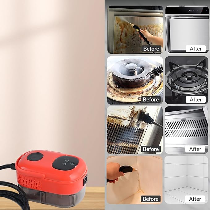 Handheld Steam Cleaner, Steam Shot Cleaner, 2500W High Heat Steamer for Bed Bugs, High Temperature Steamer for Car Detailing, Grout Steam Cleaner for Couch, Windows, Kitchen, Bathroom, Home