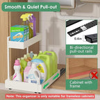 REALINN Expandable Under Sink Organizers and Storage, 2 Tier Under Cabinet Organizer, Heights Adjustable Pull Out Rack for Kitchen Bathroom Laundry, White, 1 Pack