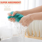 Homaxy 100% Cotton Waffle Weave Kitchen Dish Towels, Ultra Soft Absorbent Quick Drying Cleaning Towel, 13 x 28 Inches, 6-Pack, Teal