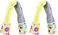 Household Gloves Latex-Free, 15" Long Cuff, Soft Lining, Adjustable Strap, Multi-Layer Protection, Flexible, Comfortable, Chemical-Resistant, Reusable for Cleaning, Dishwashing, 4 Pair Medium