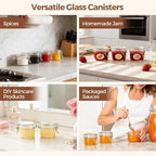 ComSaf 4oz Glass Spice Jars with Airtight Lids (Value Pack of 12), Bulk Mini Mason Jars for DIY Wedding Favors, Spices, Herbs & Crafts, 120ml Small Glass Canisters for Complete Pantry Organization
