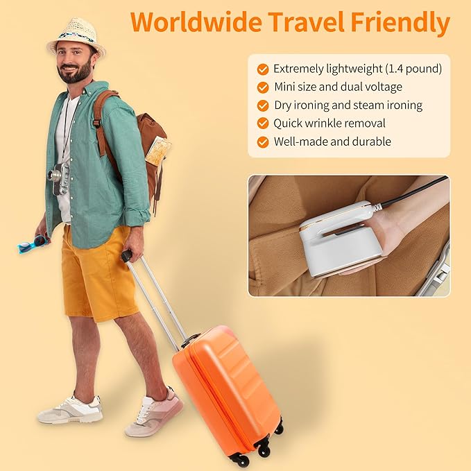 2024 New Steamer Iron For Clothes Travel Mini: Handheld Size Portable Clothing Small Garment Electric Steam Ironing Machine For Travel College Dorm Home Essentials