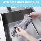 Zubebe 12 Pcs Duster Refill Reusable Fleece Duster Refills Feather Flat Dusters Multi Surface Washable Cleaning Pads Tools for Home, Blinds, Car, Pet, Furniture, Fans (Blue,Green,Grey)