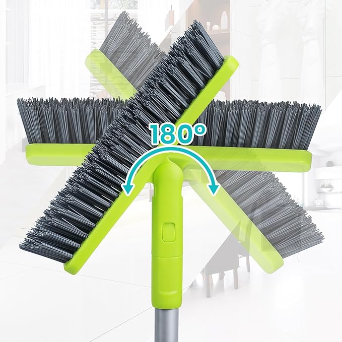 Grout Cleaner Brush with Long Handle, Floor Scrub Brush for Shower Tile, Bathroom Crevice Cleaning Brushes with Heavy Duty Stiff Bristles