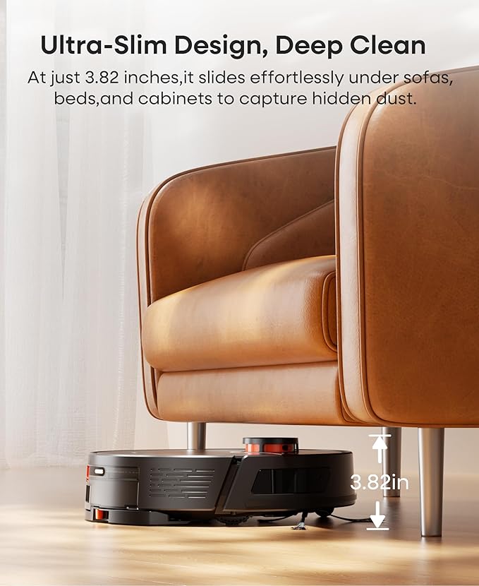 Robot Vacuum and Mop Combo,Lidar Navigation Robotic Vacuum Cleaner with 3.5L Self Emptying Station,5000Pa Vacuum Robot,180mins Runtime,No-Go&No-Mop Zones,App/Alexa/Remote Control,UR3