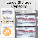 ALLTIDYUP Grey 5-Tier Hanging Closet Storage Organizer - Space-Saving Dual-Row Foldable Shelves with 3 Hooks, Wardrobe Organizer for Dorm, Bedroom, Clothes and Accessories