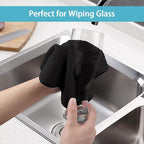 HOMEXCEL Black Microfiber Cleaning Cloth, 50 Pack Cleaning Towels for Kitchen, Lint Free, Scratch-Free, Highly Absorbent, and Reusable Cleaning Rags for House, Window and Glass, Cars, 11.5 X11.5 inch