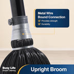 Yocada Broom Commercial Indoor Outdoor Broom 55.5 inch Tall for Courtyard Garage Lobby Mall Market Floor Home Office Leaves Stone Dust Rubbishb Black