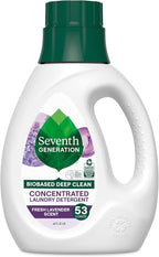 Seventh Generation Concentrated Laundry Detergent, Stain Fighting Formula, Fresh Lavender scent, 40 oz (53 Loads)
