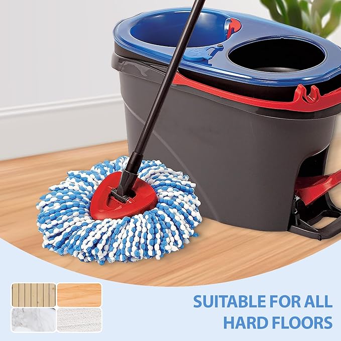 Mop Head Replacement, Microfiber, Easy to Replace, Include 3pcs Mop Replace Heads, 1 Extra Mop Replacement Base, 313