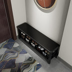 Wood Shoe Rack Bench for Entryway, 2 Tier Shoe Rack for Front Door Entrance, Shoe Bench with Shoe Storage for Entryway, Bedroom, 47.2"